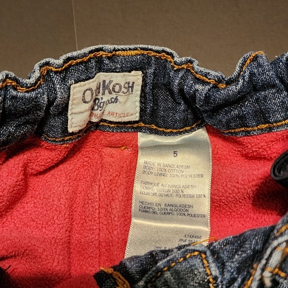 Oshkosh B'gosh Sz 5 lined jeans - Picture 2 of 5